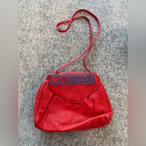 Red Heart Accent Crossbody Bag